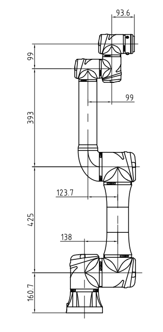 R6-093S Габаритные размеры, размеры основания и торцевого фланца №1.png