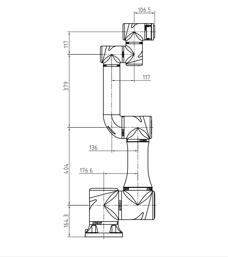 R18-095S Габаритные размеры, размеры основания и торцевого фланца №1.png