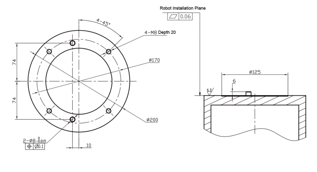 R12-135S Габаритные размеры, размеры основания и торцевого фланца №4.png